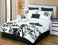 8-Piece Chelsea Black & White Comforter Set, Queen