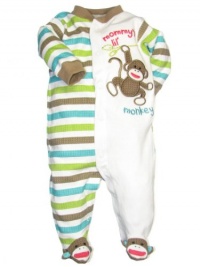 Baby Starters Baby-boys Newborn Sock Monkey Sleep N Play Romper, Tan, 3-6 Months