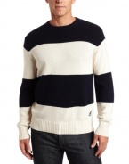 Nautica Jeans Men's Rugby Stripe Crew Sweater