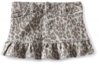 Baby Phat - Kids Girls 7-16 Leopard Print Twill Skirt, Gray, 10