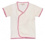 Layette Girl Creme With Wonderful Pink Trimming Top - Margery Ellen 3-6M