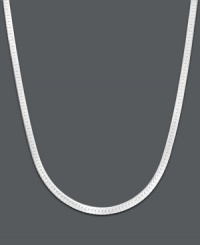 Elevate your style with a chic layer for your neckline. Necklace features a flat herringbone chain crafted in 14k white gold. Approximate length: 20 inches. Approximate width: 1.25 mm.