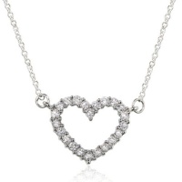 Effy Jewelry Effy® 14K White Gold Diamond Heart Necklace .50 Tcw.