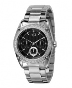 Classically timeless, AX Armani Exchange styled this watch in sleek black and steel.