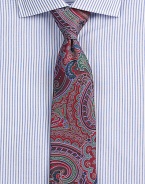 Intricate paisley pattern infuses a vibrant energy and excitement into your everyday suiting wardrobe.About 3 wideSilkDry cleanMade in Italy