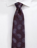 EXCLUSIVELY OURS. Silk dress tie patterned to perfection in a handsome paisley print.About 3½ wideSilkDry cleanMade in Italy