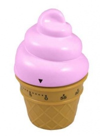 Streamline Pink Ice Cream Cone Kitchen Timer