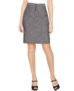 Elegant button details lend this AGB skirt a refined feel! Wear it with or without the coordinating suit jacket.