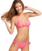 Polka dots add sweetness to this push up Hula Honey triangle top for a super girly beachside look -- an everyday value!