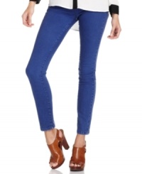 In a bright blue wash, these Free People skinny jeans are subtle yet stylish take on the colored denim trend!