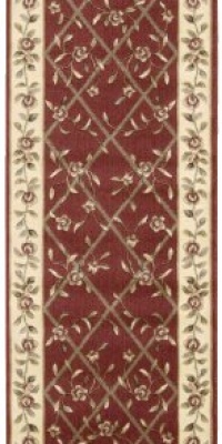 Nourison Zanibar Trellis Burgundy 2.3-Feet by 8-Feet Polyacrylic Runner Rug