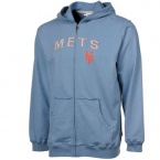 MLB Majestic New York Mets Youth Full Zip Hoodie - Light Blue