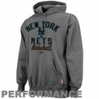 MLB Majestic New York Mets Charcoal Sharp Game Performance Pullover Hoodie Sweatshirt