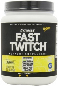 CytoSport Fast Twitch Power Workout Drink Mix, Lightning Lemonade, 2.04 Pound