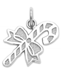 Sweeten the season. This petite candy cane charm makes the perfect addition to your holiday collection. Crafted in 14k white gold with textured design. Approximate length: 7/10 inch. Approximate width: 3/5 inch.