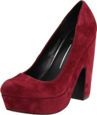 Dolce Vita Women's Bryann Platform Pump,Burgundy Suede,8 M US