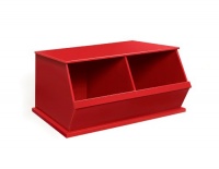 Badger Basket Two Bin Storage Cubby, Red