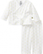 Noa Lily Unisex-Baby Newborn Duck Themed Kimono Set, White, 3 Months