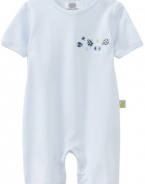 Noa Lily Baby-Boys Newborn Coverall with Turtle Embroidery, Blue, Newborn