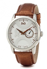 D&G Dolce & Gabbana Men's DW0700 Leather Synthetic with White Dial Watch