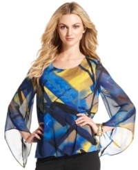 Alfani's bold abstract print and feminine silhouette with easily liven up your work wardrobe. (Clearance)