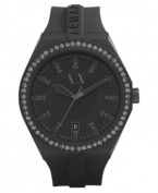 A mysterious unisex watch from AX Armani Exchange that glistens with smoky Swarovski elements.