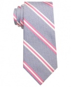 Refresh your work wardrobe. A pumped-up palette gives this striped skinny tie from Penguin extra presence.