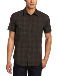 Calvin Klein Sportswear Men's Utilitarian Short Sleeve Tonal Plaid Poplin Woven