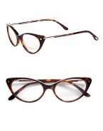 A retro-inspired acetate design with chic metal accented temples. Available in havana or black. Metal accented templesMade in Italy Please note: Non-prescriptive lens.