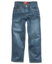 The classic look of a straight-leg jean in a relaxed fit with room to move.