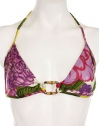 Milly Cabana Women's Antibes Triangle String Bikini Top, Large