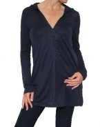 Women's Joie a la Plage Andy L/S Hooded Tunic in Dark Navy