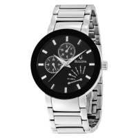 Bulova Men's 96C105 Black Dial Bracelet Watch