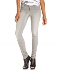 Step up your fashion game with the ultimate in petite skinny denim from Calvin Klein Jeans! A unique gray wash and super skinny fit ensures a perfect downtown chic look!