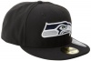 NFL Seattle Seahawks Black and Team Color 59Fifty Fitted Cap