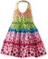 Blueberi Boulevard Girls 2-6X TG Dot Halter Sundress, Multi, 2T