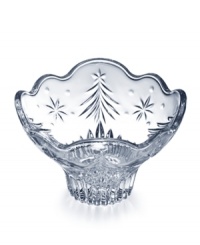 Stars and trees in clear glass make the Christmas Night bowl from Celebrations by Mikasa a holiday treasure you'll enjoy year after year. Fill with peppermints or potpourri for an extra festive touch.