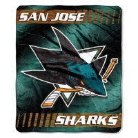 NHL San Jose Sharks 50-Inch-by-60-Inch Micro-Raschel Plush Throw Face Off Design