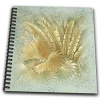 Beautiful Soft Gold Tropical Plant Leaves On Aqua Batik - Drawing Book 8 X 8 Inch