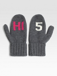 Give someone a statement-making high five in these toasty wool mittens.7 longMerino woolHand washImported