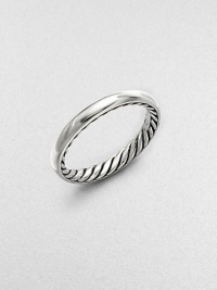 From the Midnight Melange Collection. Smooth sterling silver band with signature twisted cable trim along the inner circumference. Sterling silver Width, about 3mm Imported 