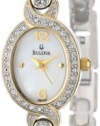 Bulova Women's 98L005 Crystal Accented Mother Of Pearl Dial Watch