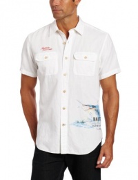 Nautica Men's Short Sleeve Solid Linen Shirt