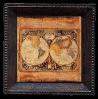 Old Map Ambiance Coaster Set - Bronze