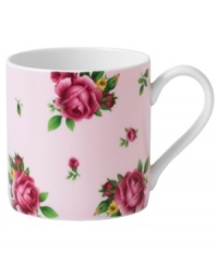 An English classic blooms anew. Pink and gold blossoms flower on this casual bone china mug to complement Old Country Roses dinnerware by Royal Albert.