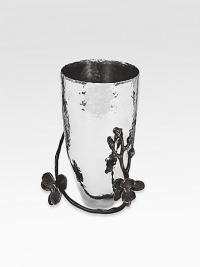 A stunning vase inspired in the forms and textures of nature, crafted with an artisan's eye from hammered stainless steel and blackened nickel-plated metal by one of America's premier metalwork artists. From the Black Orchid Collection6¾ highHand washImported