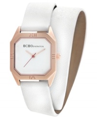 The fresh combination of crisp white and warm rose creates a lovely watch from BCBGeneration.