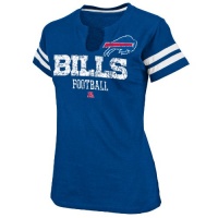 NFL Women's Buffalo Bills Go For Two Short Sleeve Split Crew Neck Tee