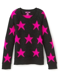 Your little star will love this look, rendered in luxe cashmere with neon print and raglan sleeves.