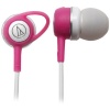 Audio Technica ATH-CK52W In-ear Headphones with 10.7mm drivers, Loop Support design, Pink